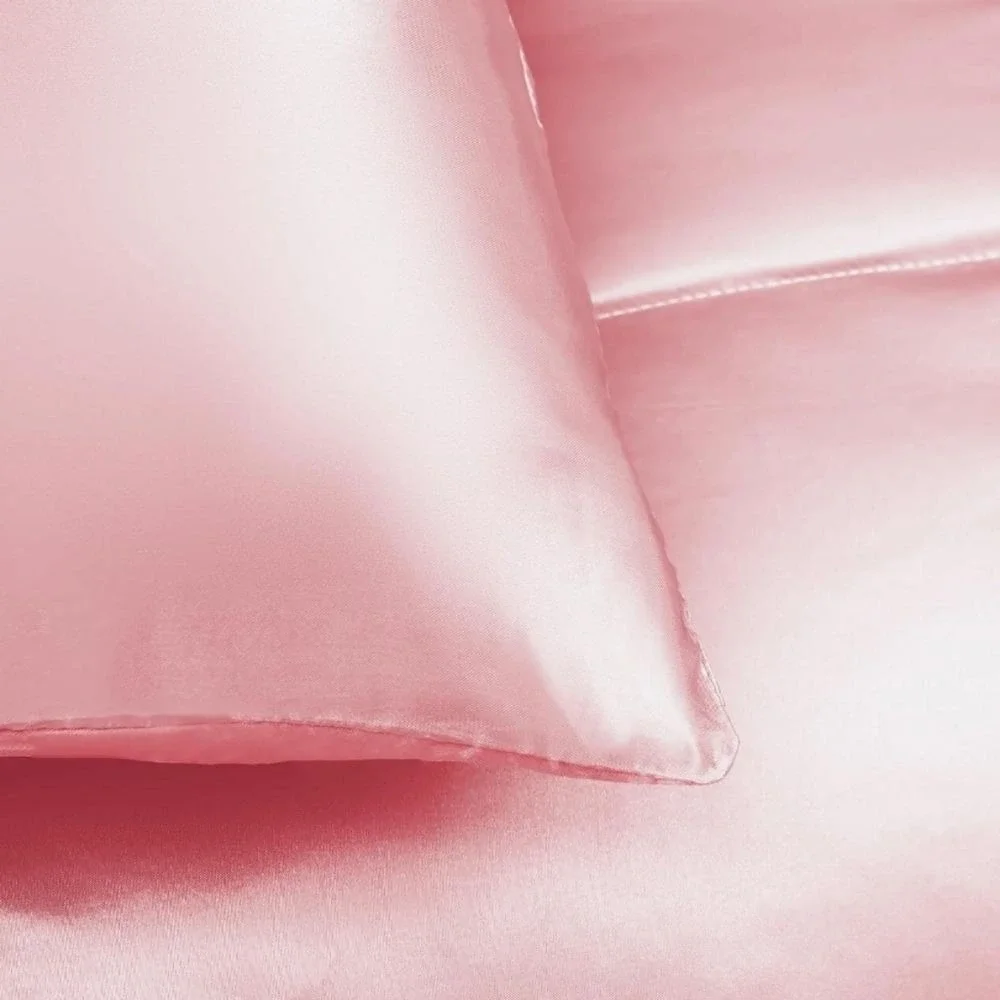 Juicy Couture Home Luxury Satin Down Alternative Queen Comforter- Pink